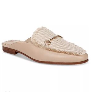 Sam Edelman Preppy  Linnie Fray Beige Frayed Mules 7.5